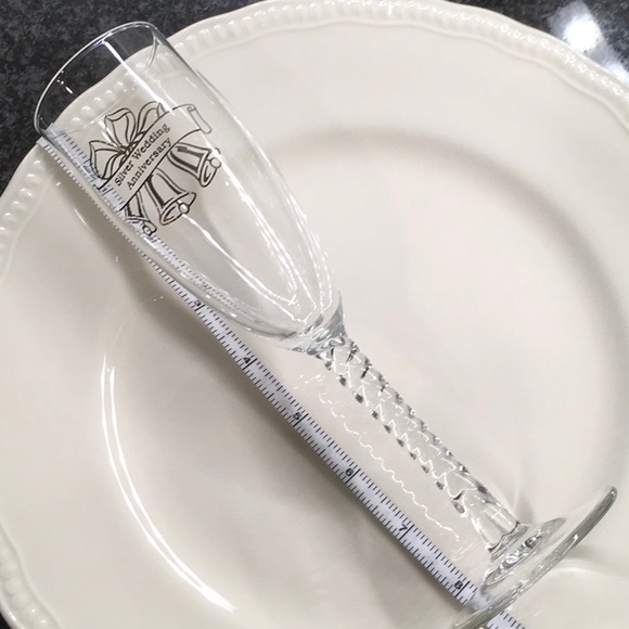 Silver Wedding Anniversary Set of Two Stemmed Glasses. Champagne Flutes - Picture 10 of 17